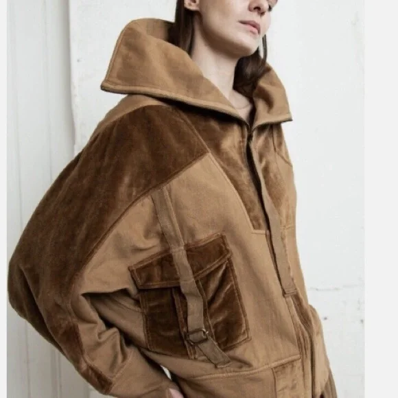 Free People x Nicholas K Bastie Sweatshirt Jacket Earth NWOT - Picture 4 of 8